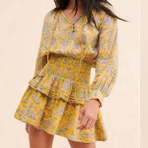 Cleobella Bianca Mini Dress Yellow Floral